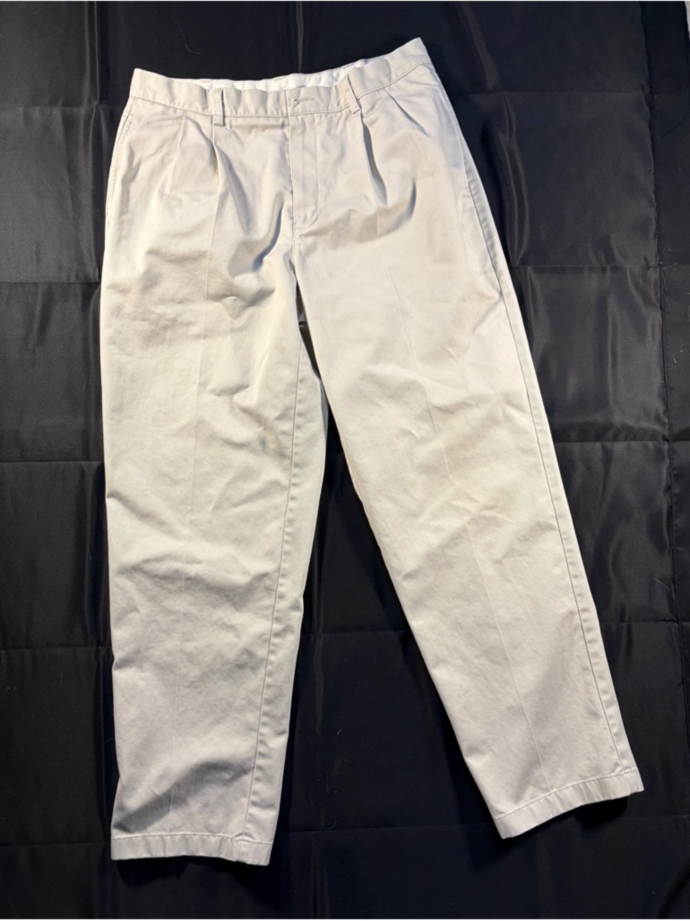 L.L. Bean Light Gray Pleated Chinos